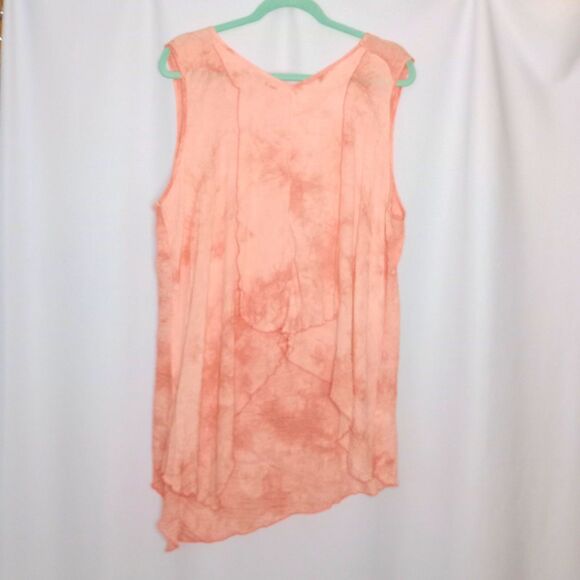 ⭐ Spense Woman Sleeveless High Low Tunic Top Blouse Loose Fit Flowy Rayon 1X - Picture 1 of 7